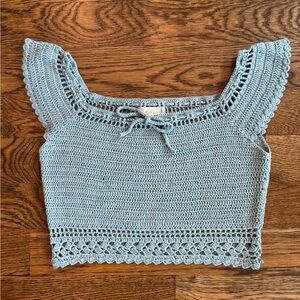 Altar'd State Blue Crochet Top